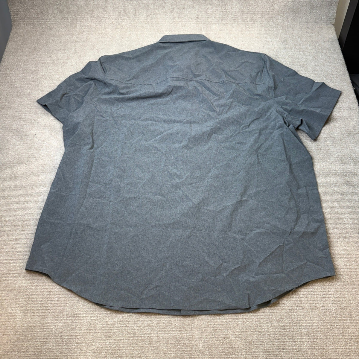 MSRP $54 Stylus Men's 2XL Charcoal Smoke Big & Tall Button Up Shirt Short Sleeve