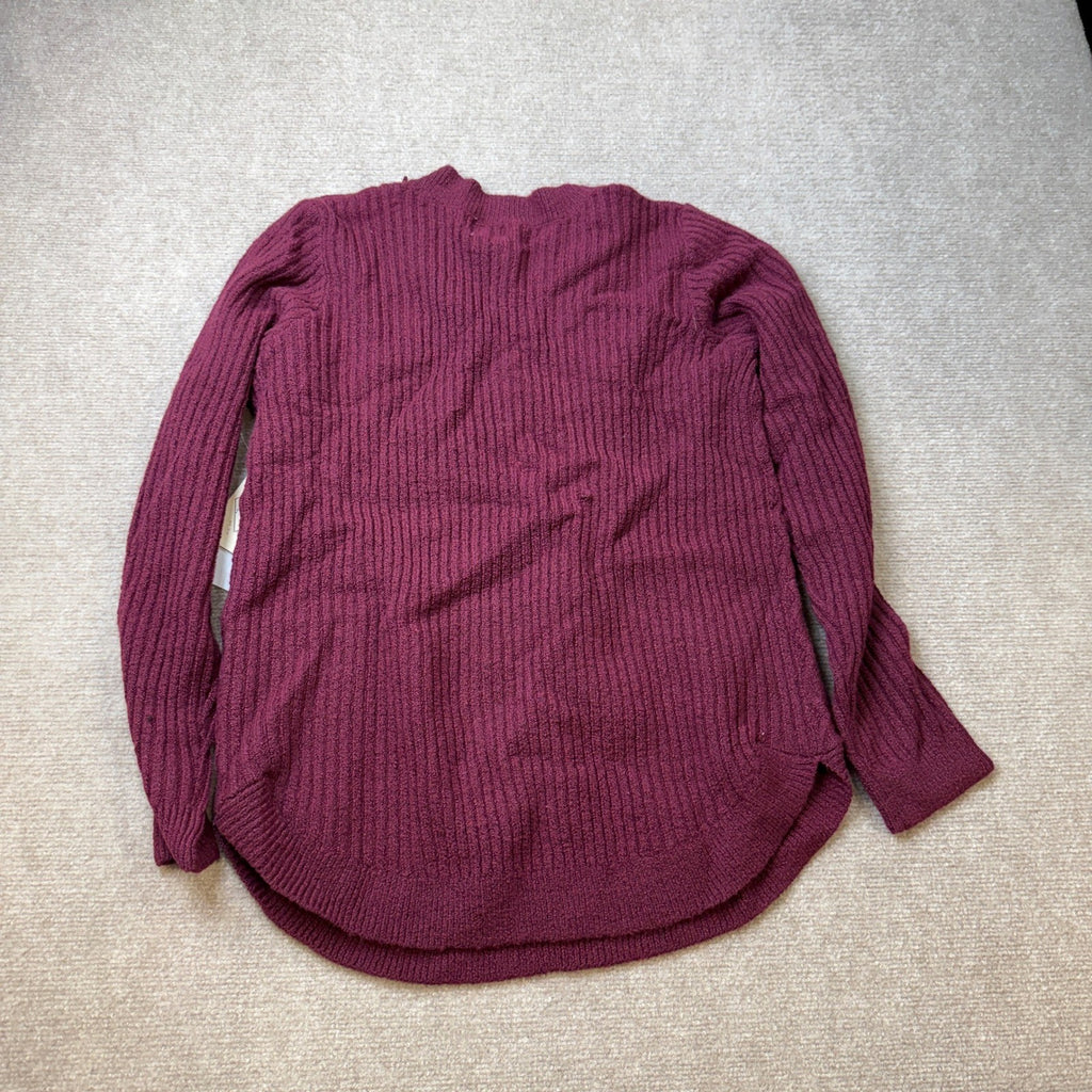 MSRP $44 St. John's Bay Women L Tall Burgundy Cable Knit Sweater Crewneck