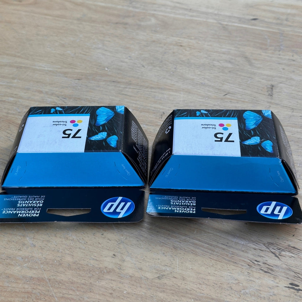 Set of 2 HP 75 Tri-Color CB337WN Original Ink Cartridge EXP 05/2020
