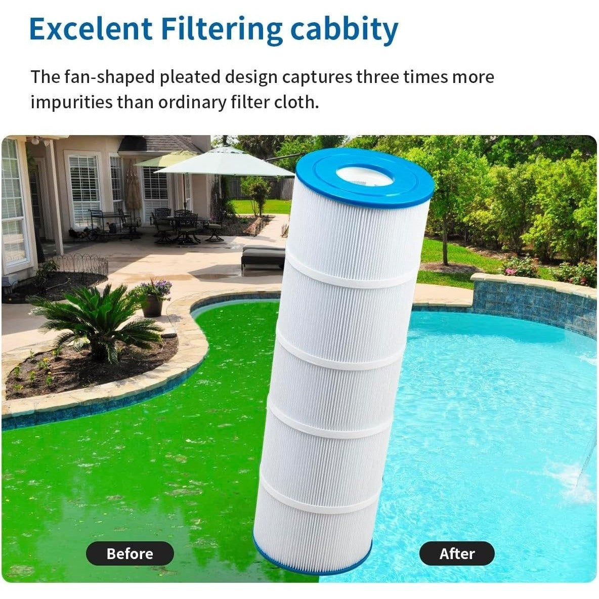 Fishing Port PLF120A 120 sq.ft Pool Filter Cartridge Compatible with Hayward