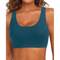 MSRP $26 Tempt Me Women's XXL Blue Green Sports Bra Bikini Top Only Push Up Scoo