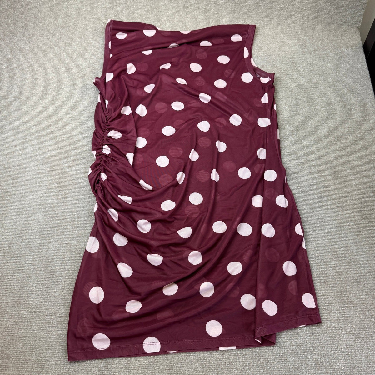 MSRP $90 Ashley Graham Womens 1X Zinfandel Dot  Bodycon Dress Sleeveless Crew