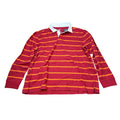 MSRP $38 St. John's Bay Mens XL Red Orange Stripe Rugby Shirt Long Sleeve Polo