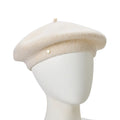 MSRP $30 Liz Claiborne Womens One Size Cream Gold Lurex Wool Beret