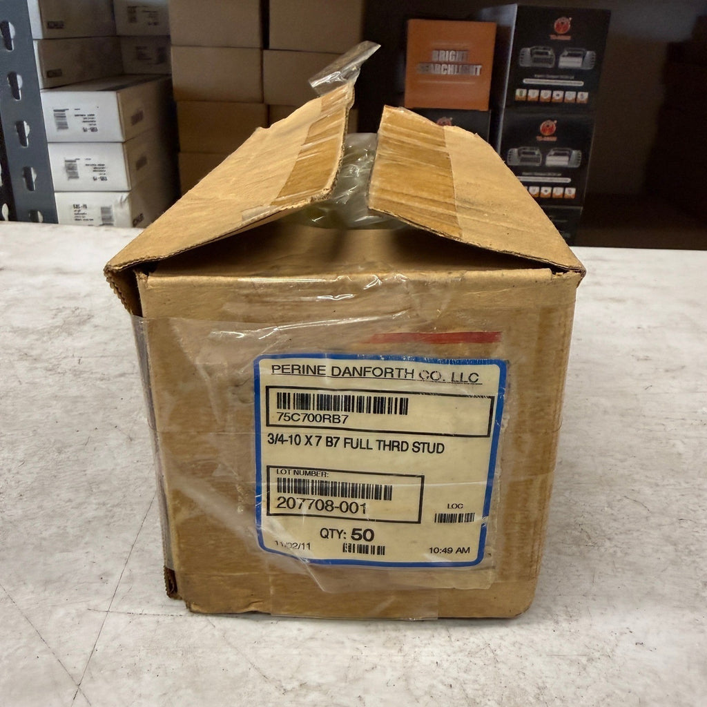 Pack of 50 Perine Danforth 3/4-10 x 7 B7 Full Thread Stud Bolt
