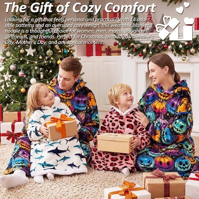 MSRP $36 Capecage Pumpkin Long Wearable Blanket Hoodie with Big Pocket