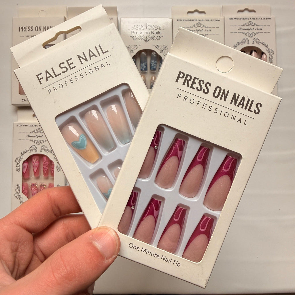 Lot of 10 Pack of 24 New False Press On Nails Assorted Designs and Colors №N42