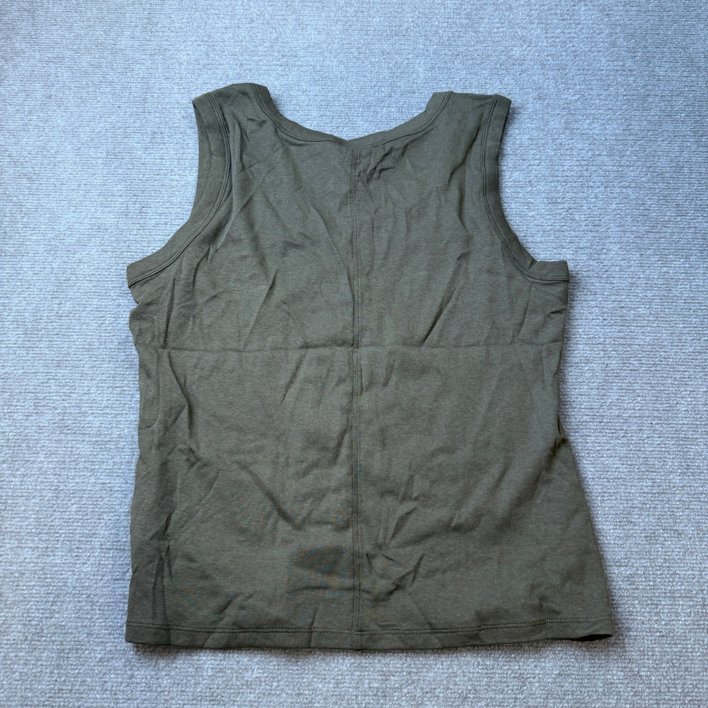 MSRP $20 A.N.A Womens XL Petite Moss Green V Neck Sleeveless Tank Top