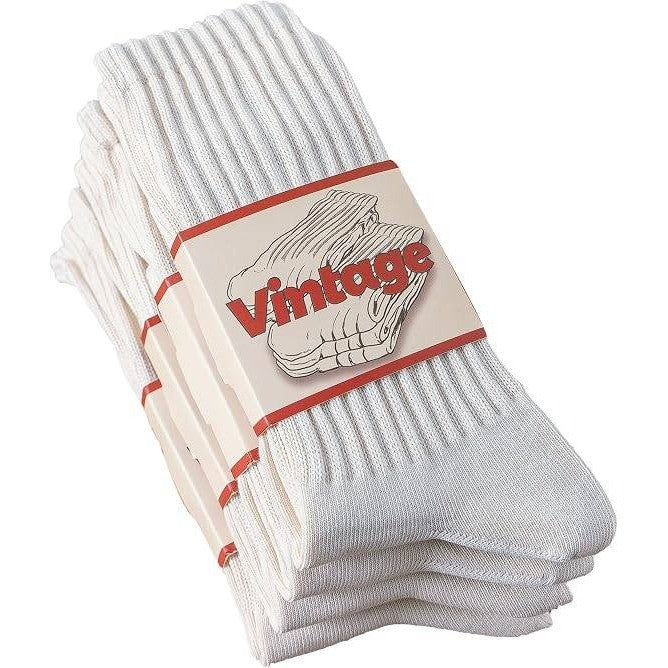 MSRP $32 DAUCO 4 Pairs 10-13 White Mens Womens Crew Seamless Fall Slouchy Socks