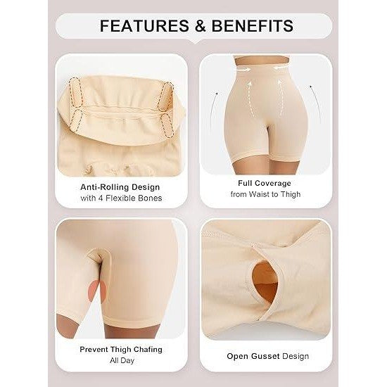 MSRP $26 SHAPERX Women's 3XL Beige Tummy Control Underwear Mid-Waisted