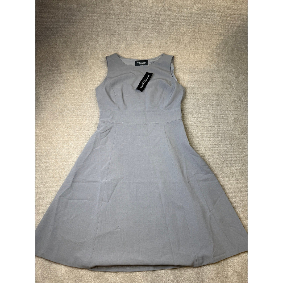 MSRP $89 Black Label by Evan-Picone Womens 4 Granite Crew Neck Sleeveless Dress