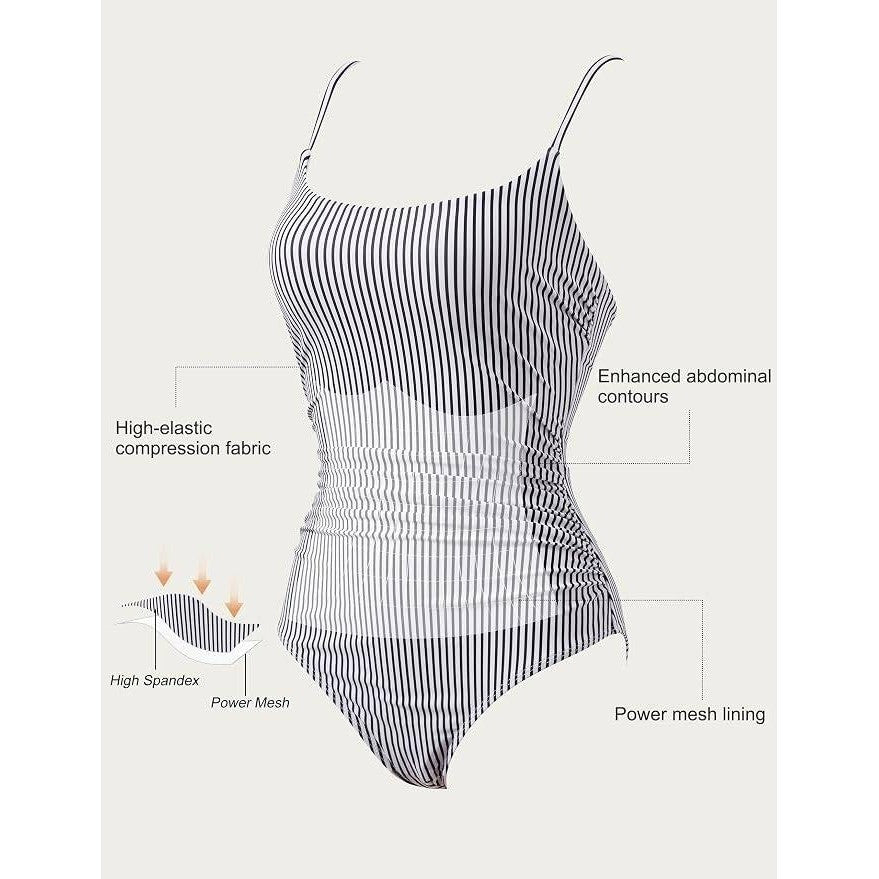 MSRP $50 SUUKSESS Women's M One Piece Tummy Control Swimsuit Crisscross Backless