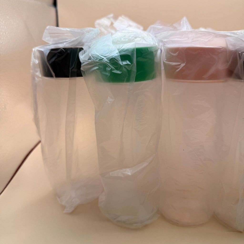 Set of 16 FARQAN Sensory Bottles with Lids 13.5 oz Leakproof Clear Plastic Reus