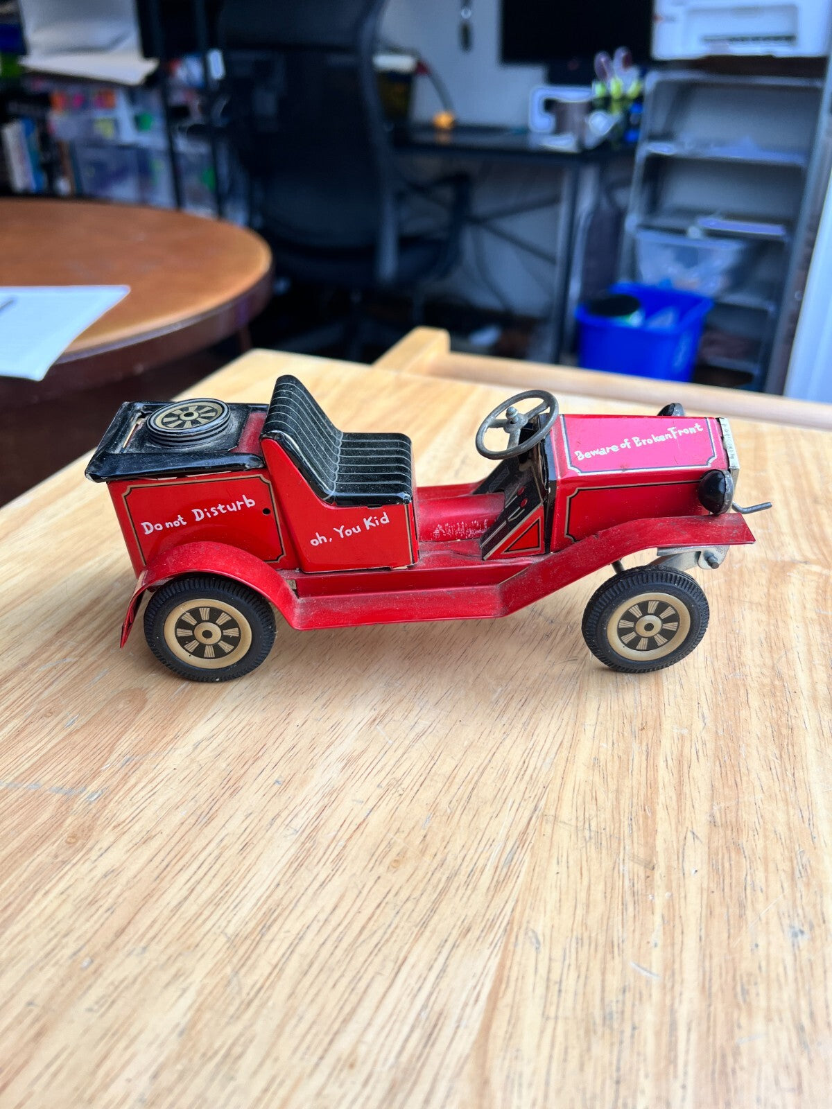 Vintage Magic Square MS 93 Made in Japan Wind Up Tin Litho Model T - Toy Jalopy