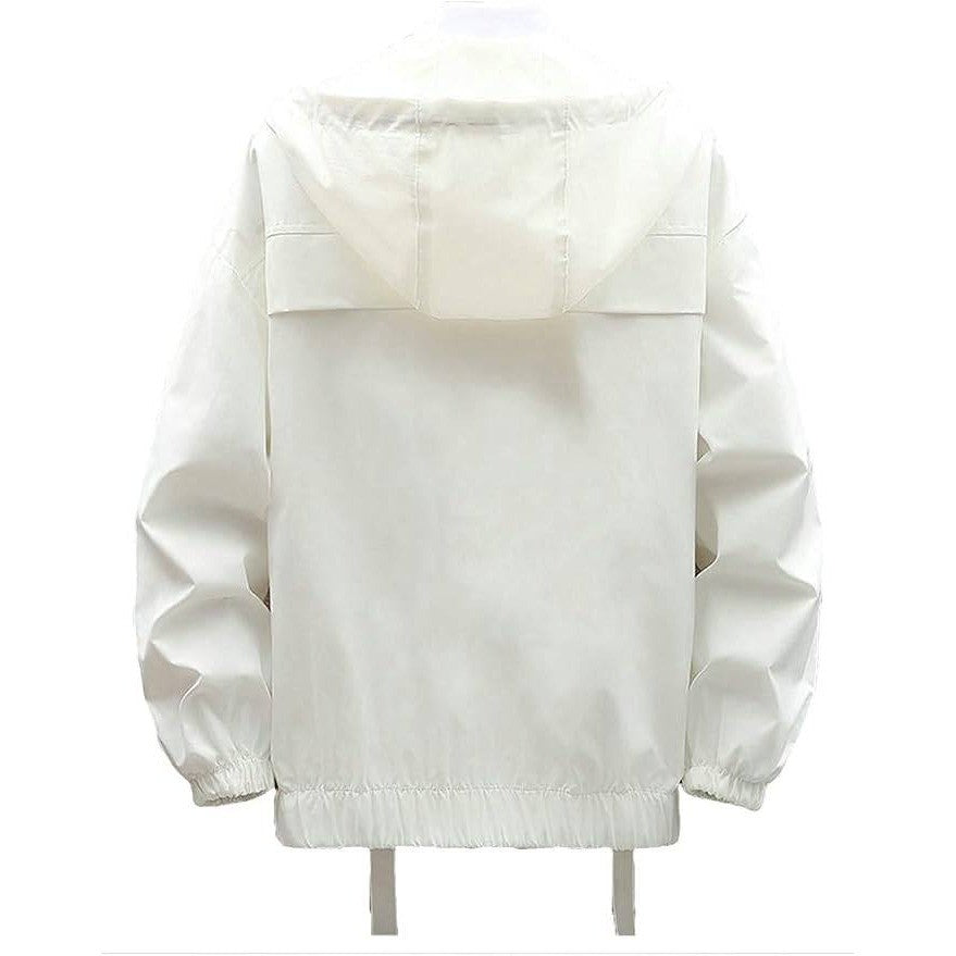 MSRP $39 Nutriangee Men's XL White Streetwear Windbreaker Jacket Lightweight