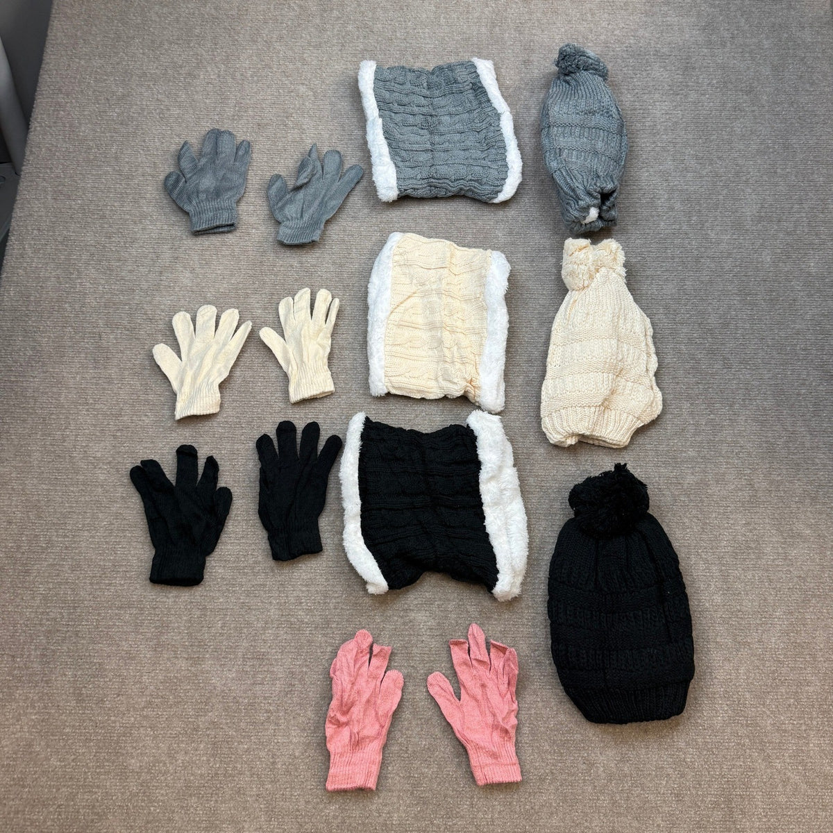 MSRP $35 Liitrsh 9 Pcs Kids Winter Beanie Hat Scarf Gloves Set Boys Girls Knit