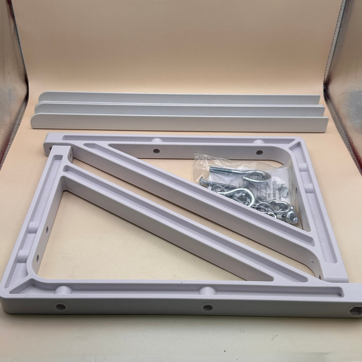 Set of 2 Draper 227216 White Adjustable 18-1/4" - 24" Wall Mounting Bracket