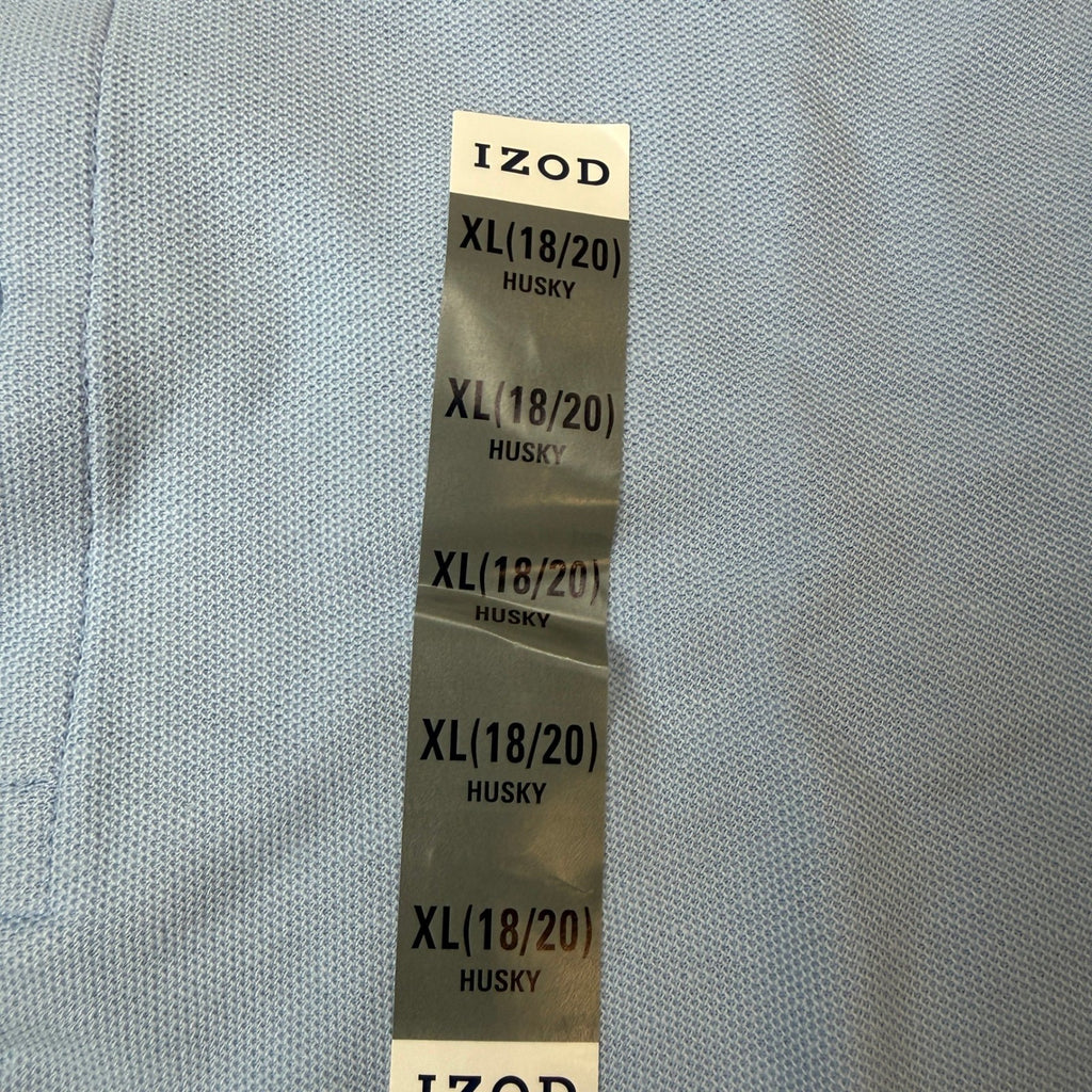 Izod Kids Boys XL 18/20 Husky Light Blue Polo Shirt Short Sleeve