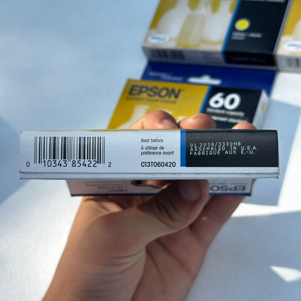 Set of 4 Epson 60 T060420 Yellow Ink Cartridge EXP 01/2026 Standard Capacity