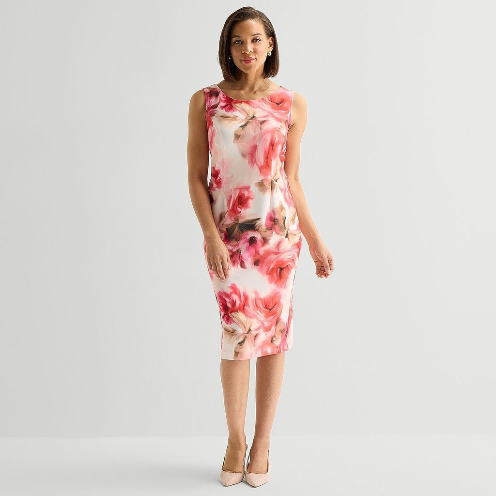 MSRP $94 Maya Brooke Womens 18 Coral Blush Two Piece Floral Jacket Dress