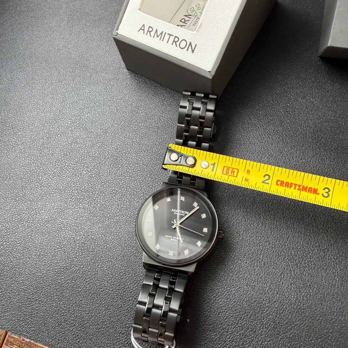 Armitron 20/5570TI Men's Diamond Accent Black Bracelet Watch New Battery