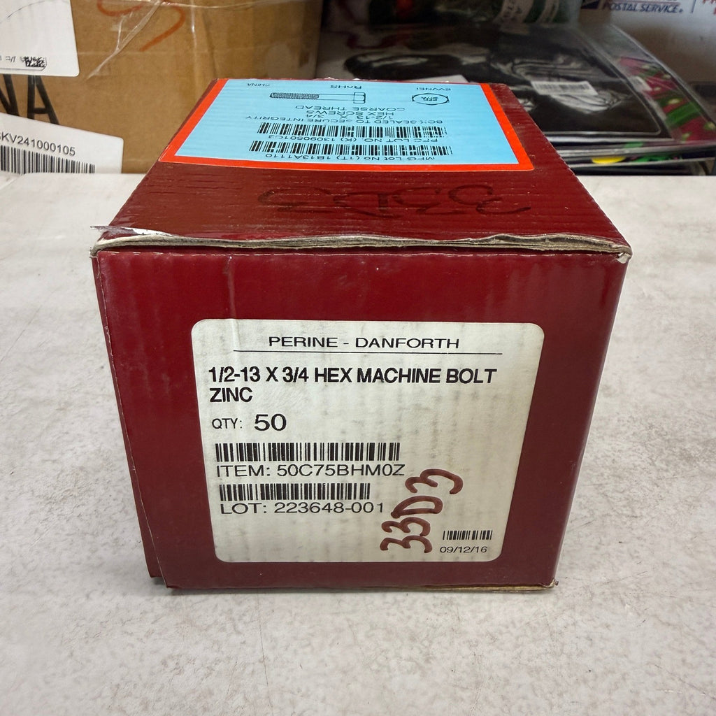 Pack of 50 PFC 1/2-13 x 3/4 Hex Head Cap Screws Bolts A307 Zinc