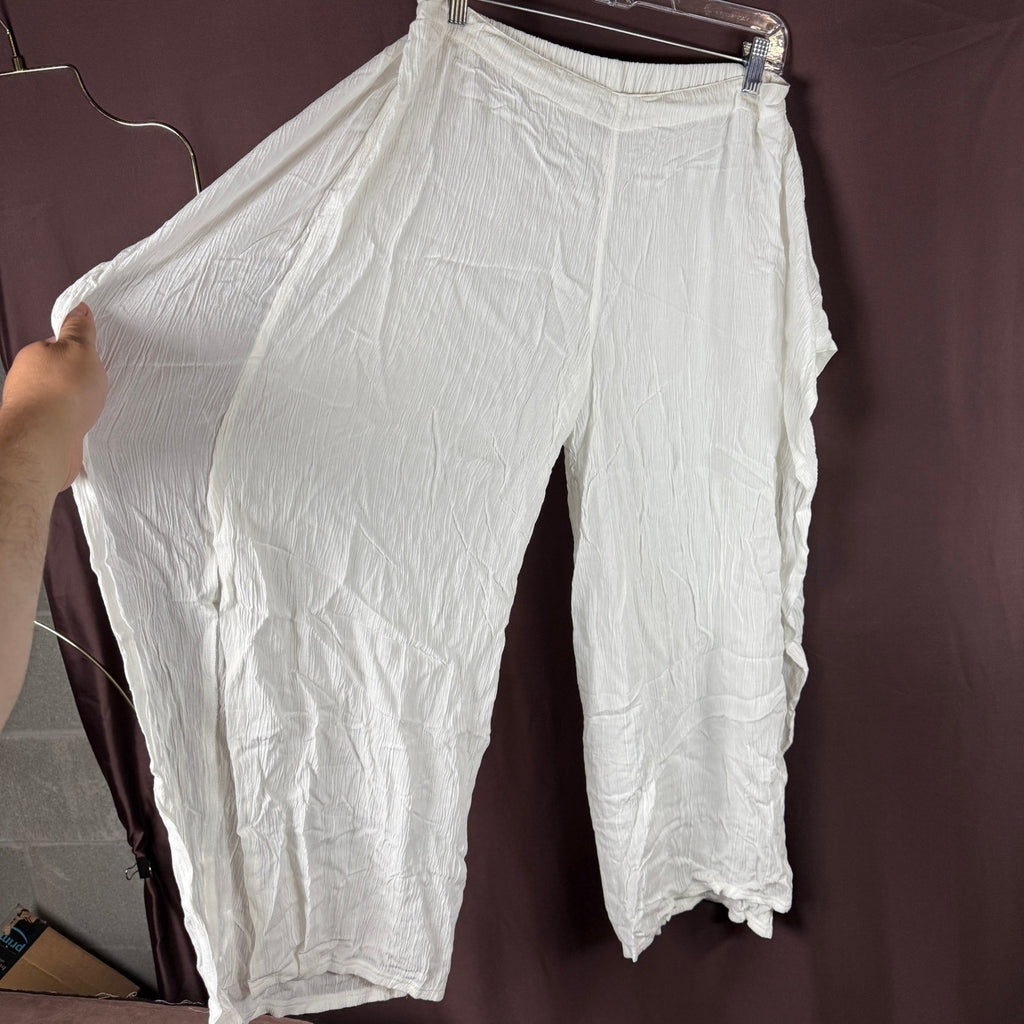 Lands' End Women's S UPF 50 White Pareo Swim Cover Up Pants