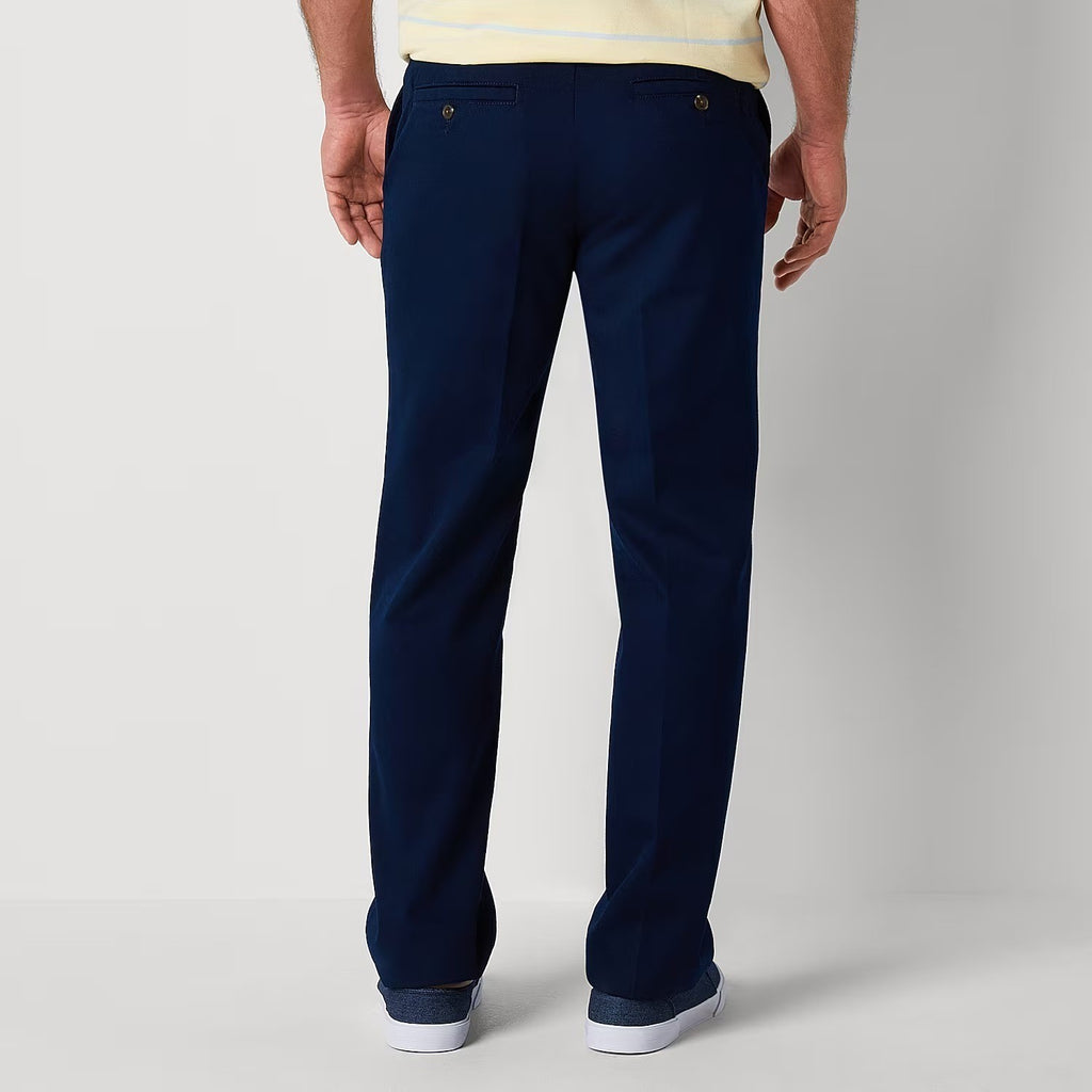 MSRP $48 St. John's Bay Mens 32x34 Signature Navy Classic Fit Flat Front Pants