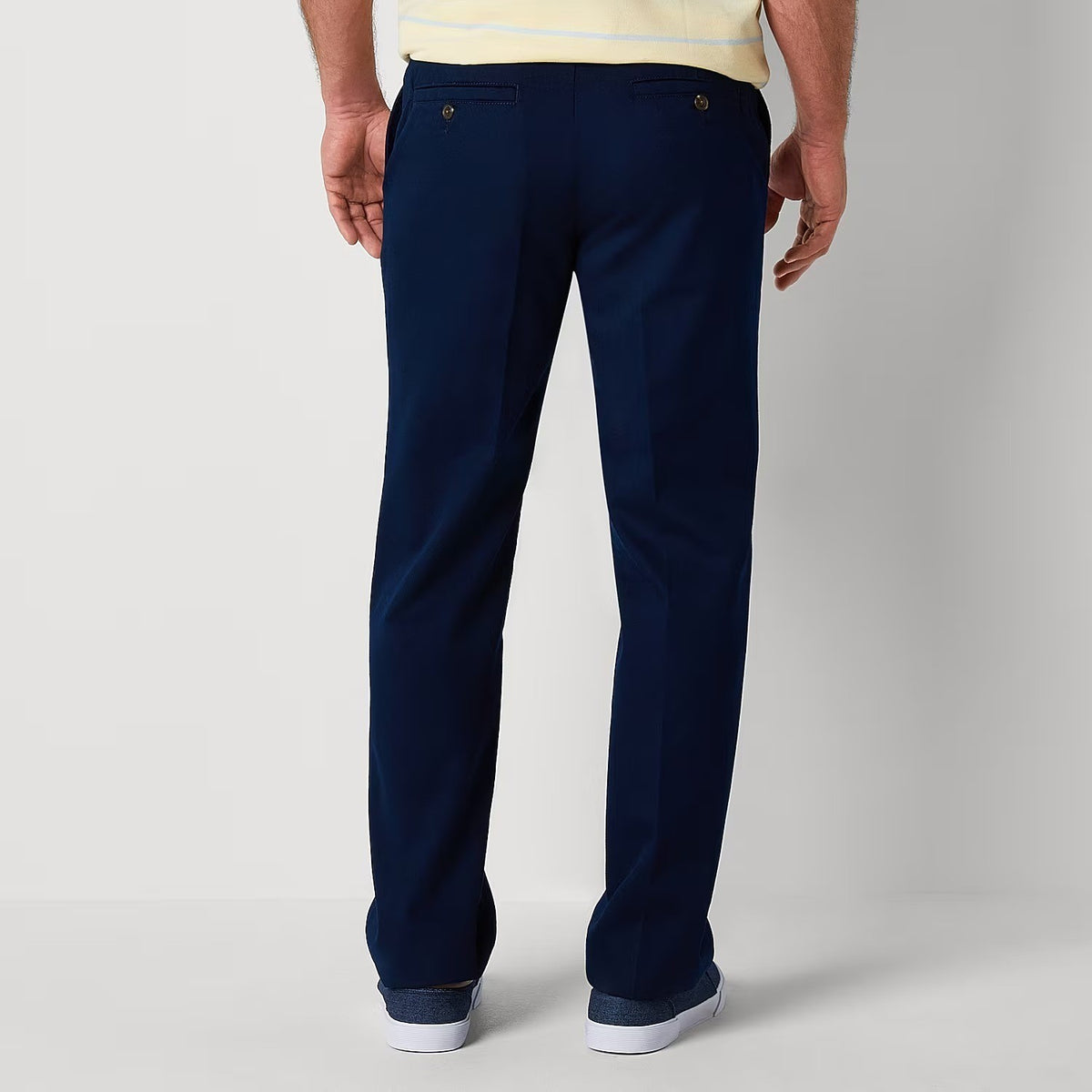 MSRP $48 St. John's Bay Mens 32x34 Signature Navy Classic Fit Flat Front Pants