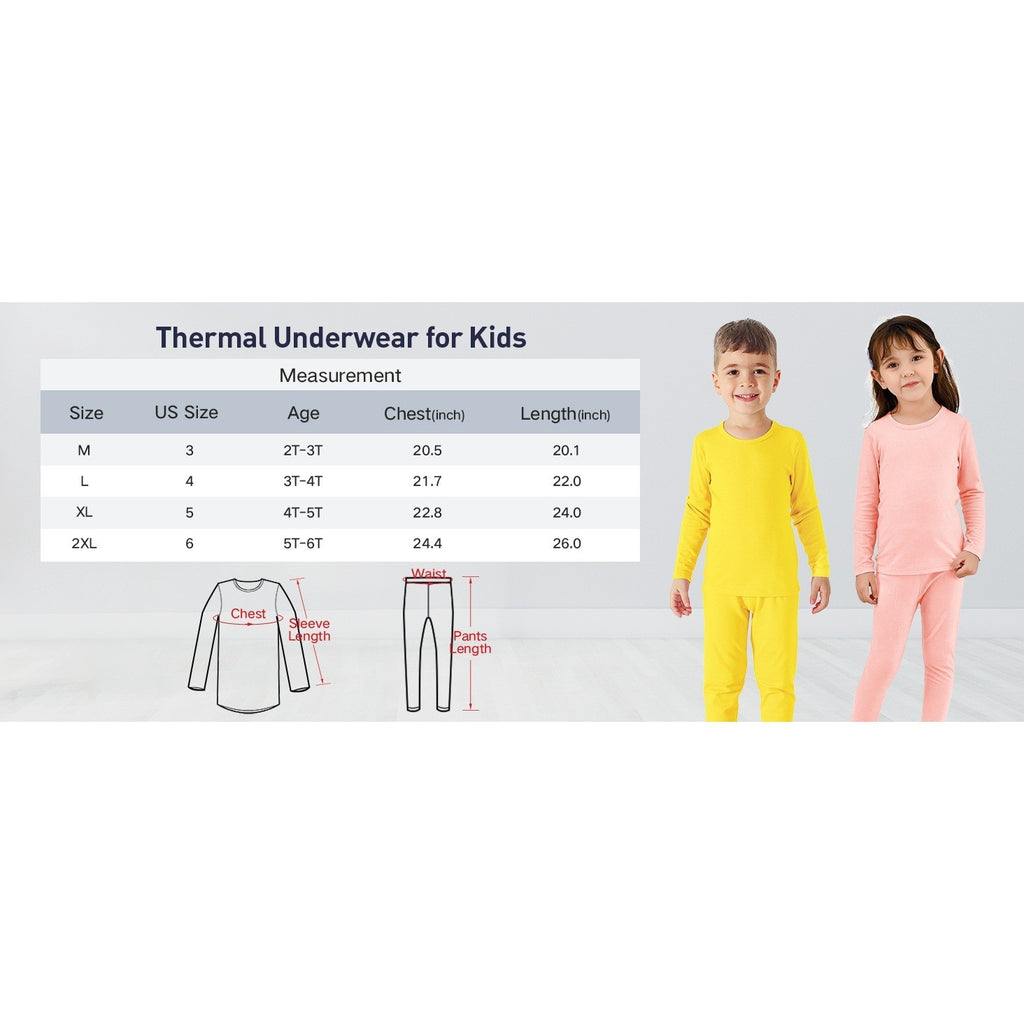 Set of 2 MSRP $31 American Trends L (3-4T) Black Thermal Underwear for Unisex K