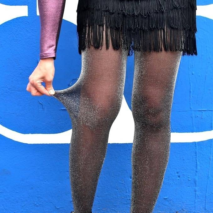 Millennials In Motion Women's OS Sparkly Glitter Shimmer Lurex Shiny Tights