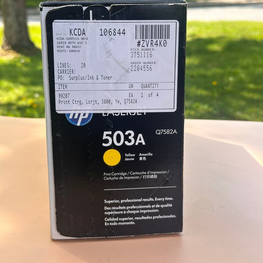 HP 503A Yellow Q7582A Toner Cartridge Sealed for LaserJet CP3505, 3800