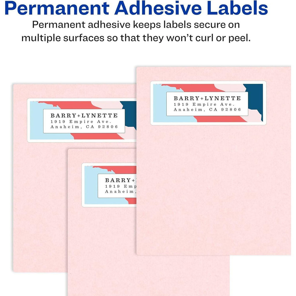 Set of 5 Avery 6871 White Color Laser Labels 1-1/4" x 2-3/8" 450/Pack
