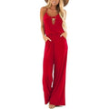 MSRP $52 Lacozy Women's M Red Summer Jumpsuits Casual Loose Sleeveless Spaghetti