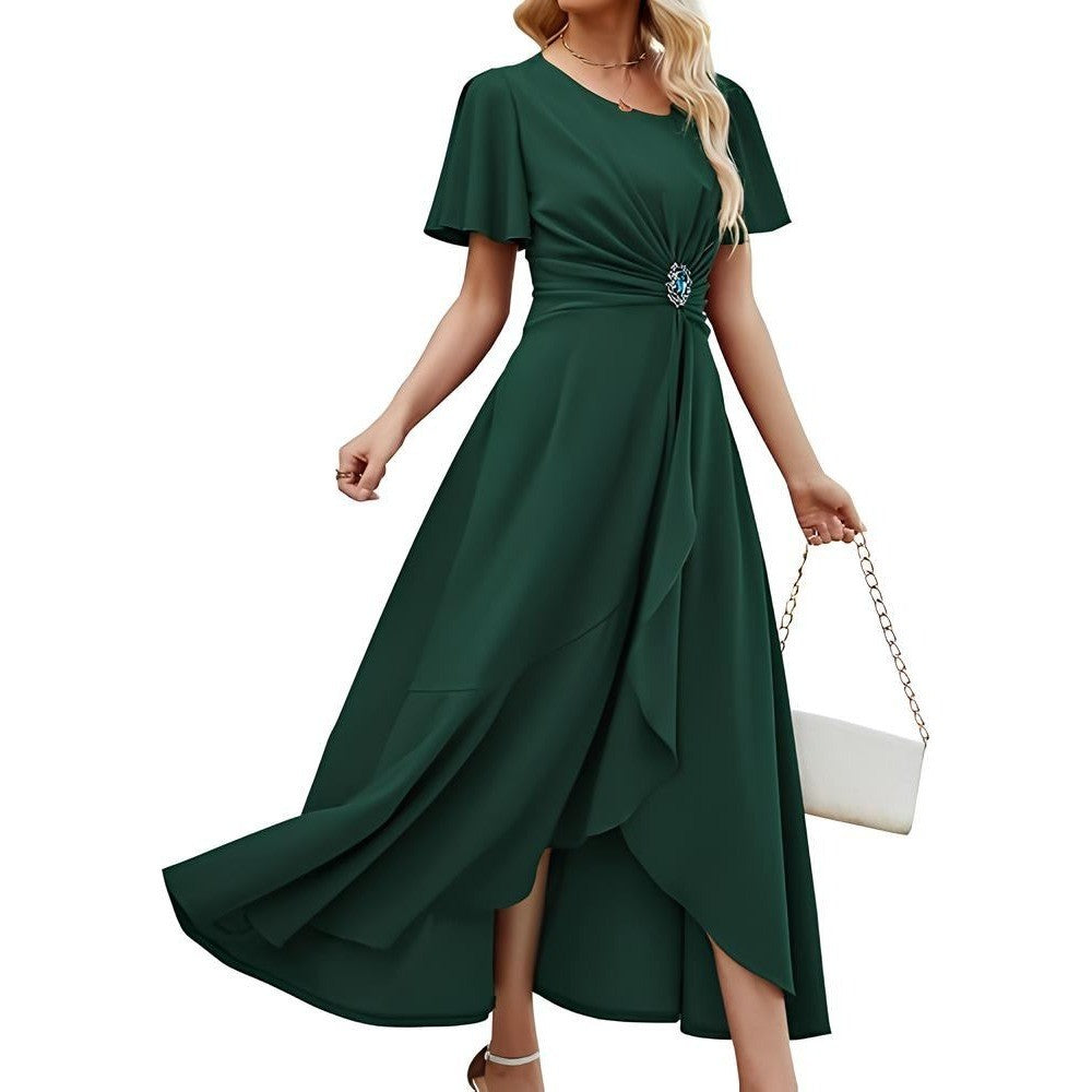 MSRP $76 QMZ Women's 3XL Dress V Neck Formal Evening Gown Ruffle Sleeve A Line