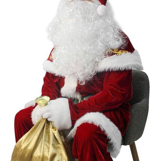 ABALAGU Men's 2XL Deluxe Santa Claus Suit 12 PCS Christmas Adult Costume
