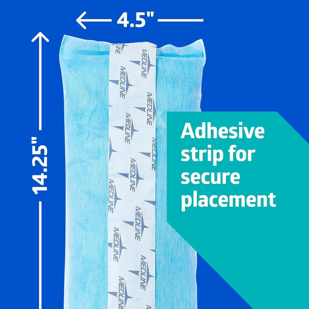 Pack of 24 Medline Deluxe MDS148055, 4.5" x 14.25" Perineal Cold Packs with Adh