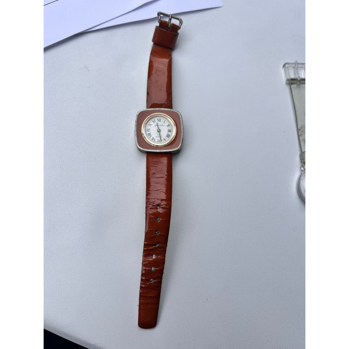 Vintage Kenneth Lane Watch Red 17 Jewels For Parts/Repair