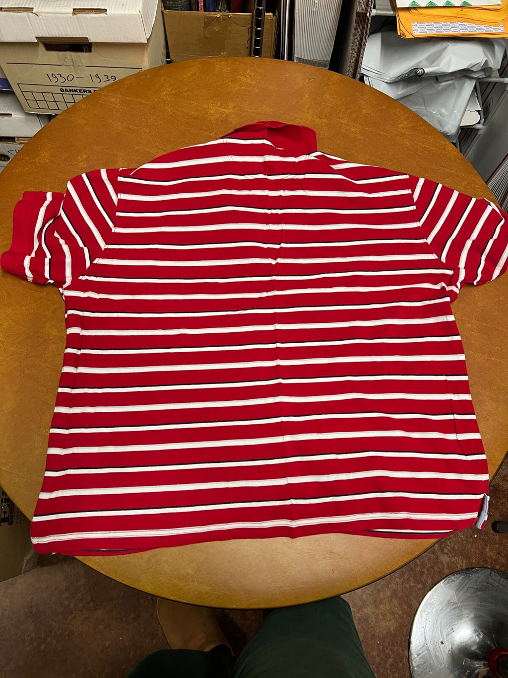 Wrangler Mens 3XL Red Striped Polo Short Sleeve Shirt #386