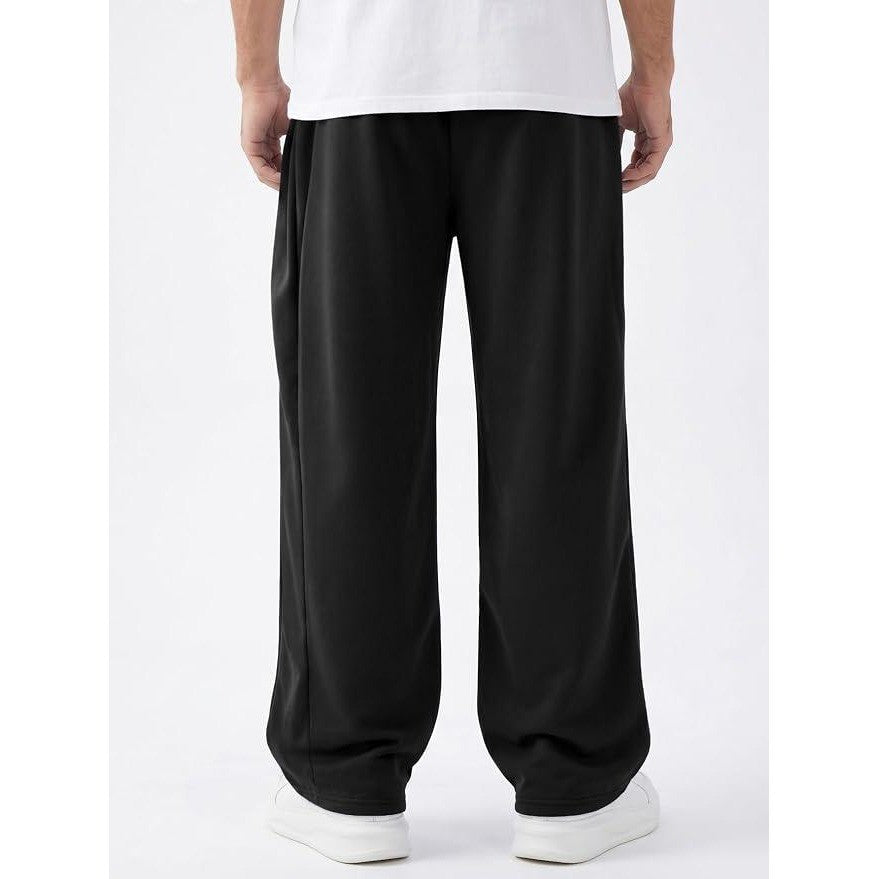MSRP $43 ZUGJAM Men's M Black Baggy Sweatpants Wide Leg Fleece Lined Lounge
