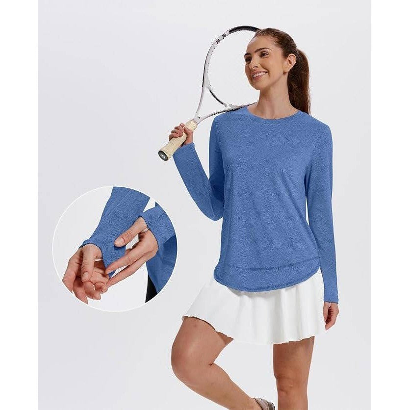 XIEERDUO Women's XL Workout Top Long Sleeve Shirt Sun Protection UPF 50+ Quick