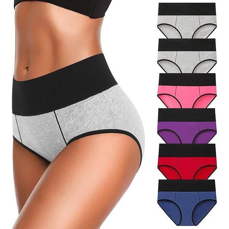 Set of 6 MSRP $23 Eiggam XXL Underwear for Women Cotton High Waist Panties Full