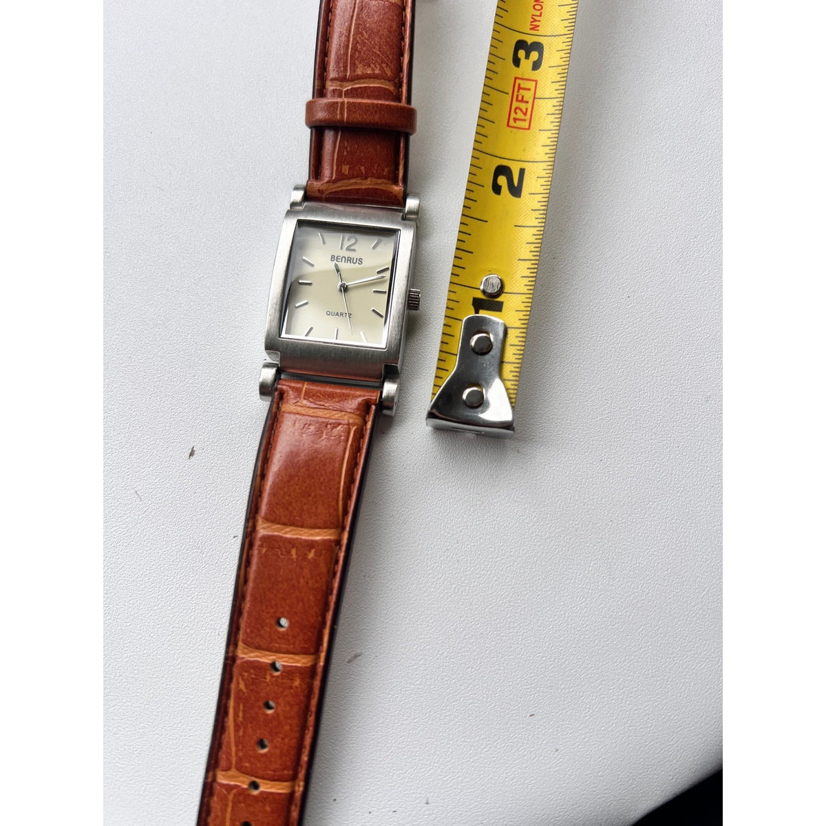 Benrus Watch Women PIM203BR 26mm Silver Tone MISSING Buckle Needs Battery B