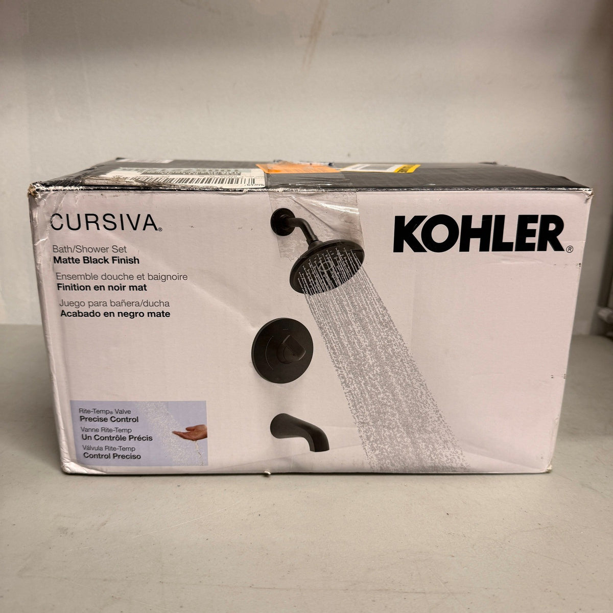 Kohler Cursiva R36189-4G-BL Single-Handle 3-Spray Tub & Shower Faucet Matte Bla