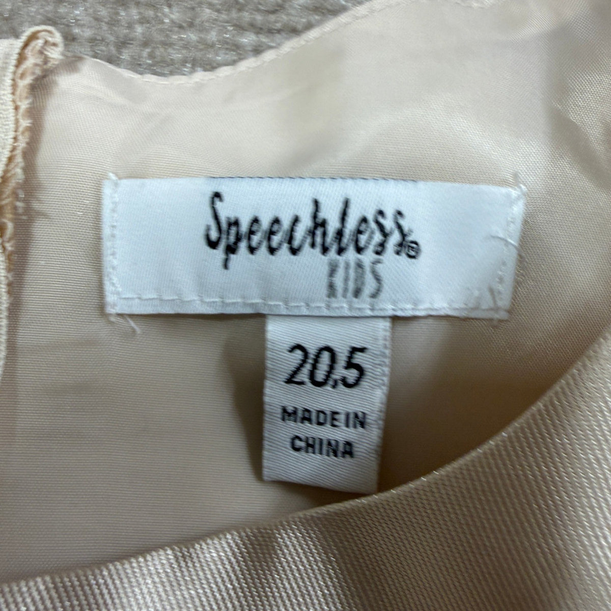MSRP $68 Speechless Kid Girls 20.5 Champagne Sleeveless Fit + Flare Dress Bow