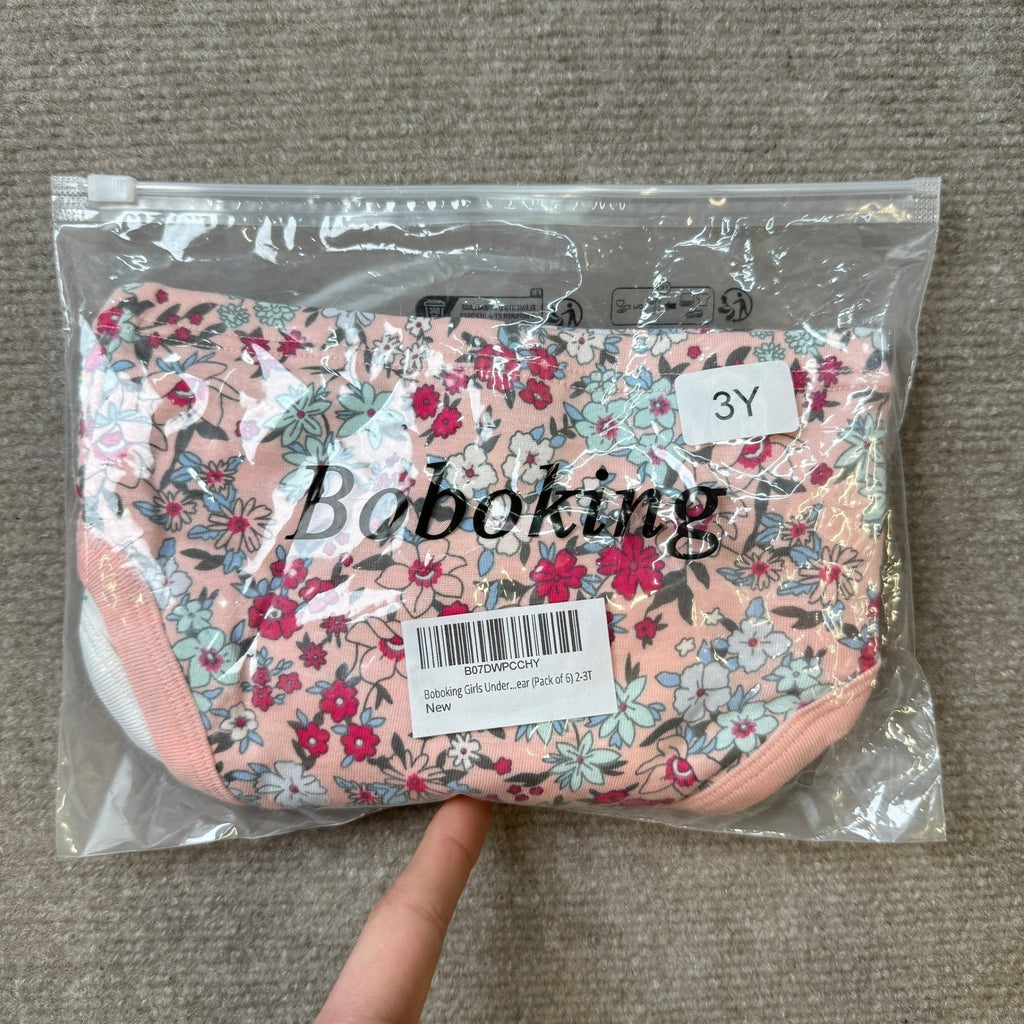 MSRP $21 Boboking 6 Pack Girls 2-3T Soft Panties Toddler Underwear Kids Cotto