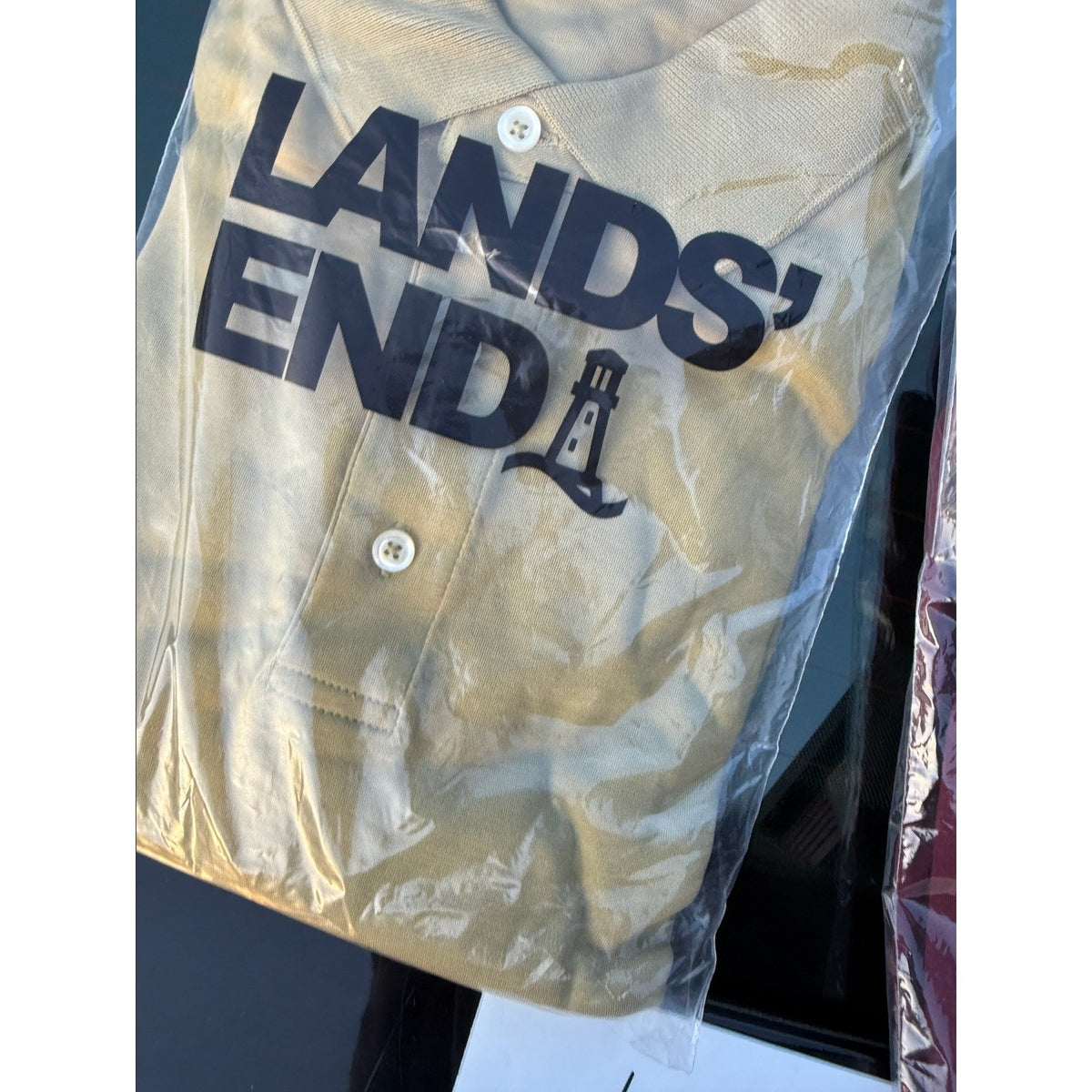 2 Pack Lands' End Mens L - Simple Olive LS & Rich Coffee SS Polo Shirt