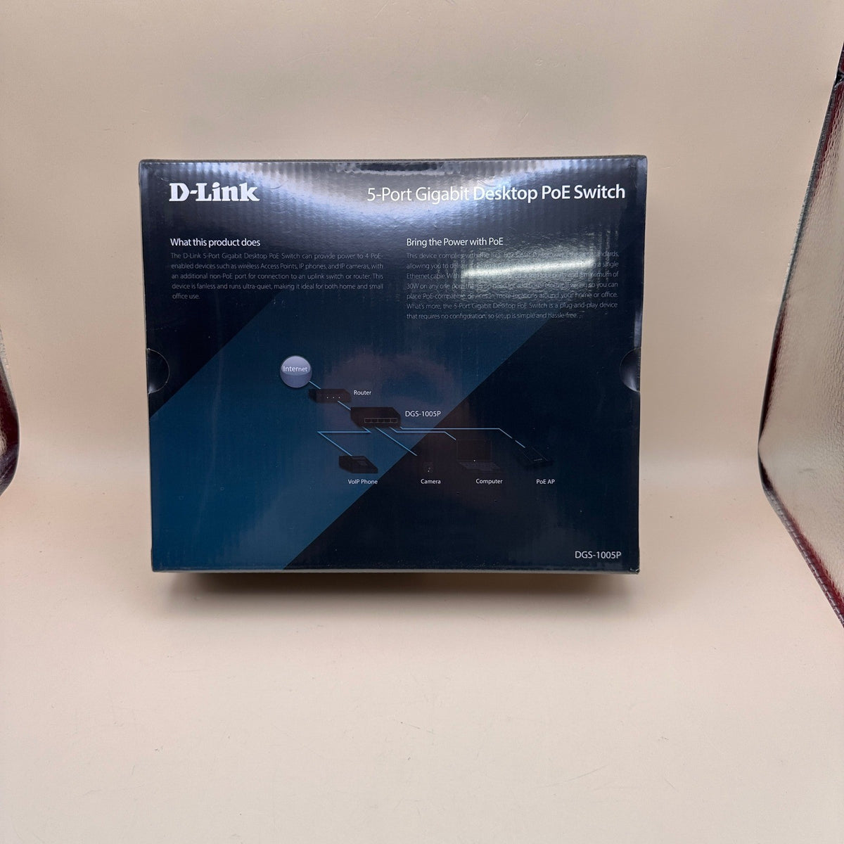 New Sealed D-Link DGS-1005P 5-Port Gigabit Desktop PoE Switch with 4 PoE Ports