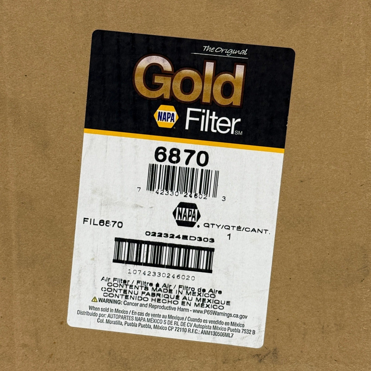 NAPA Gold 6870 Engine Air Filter