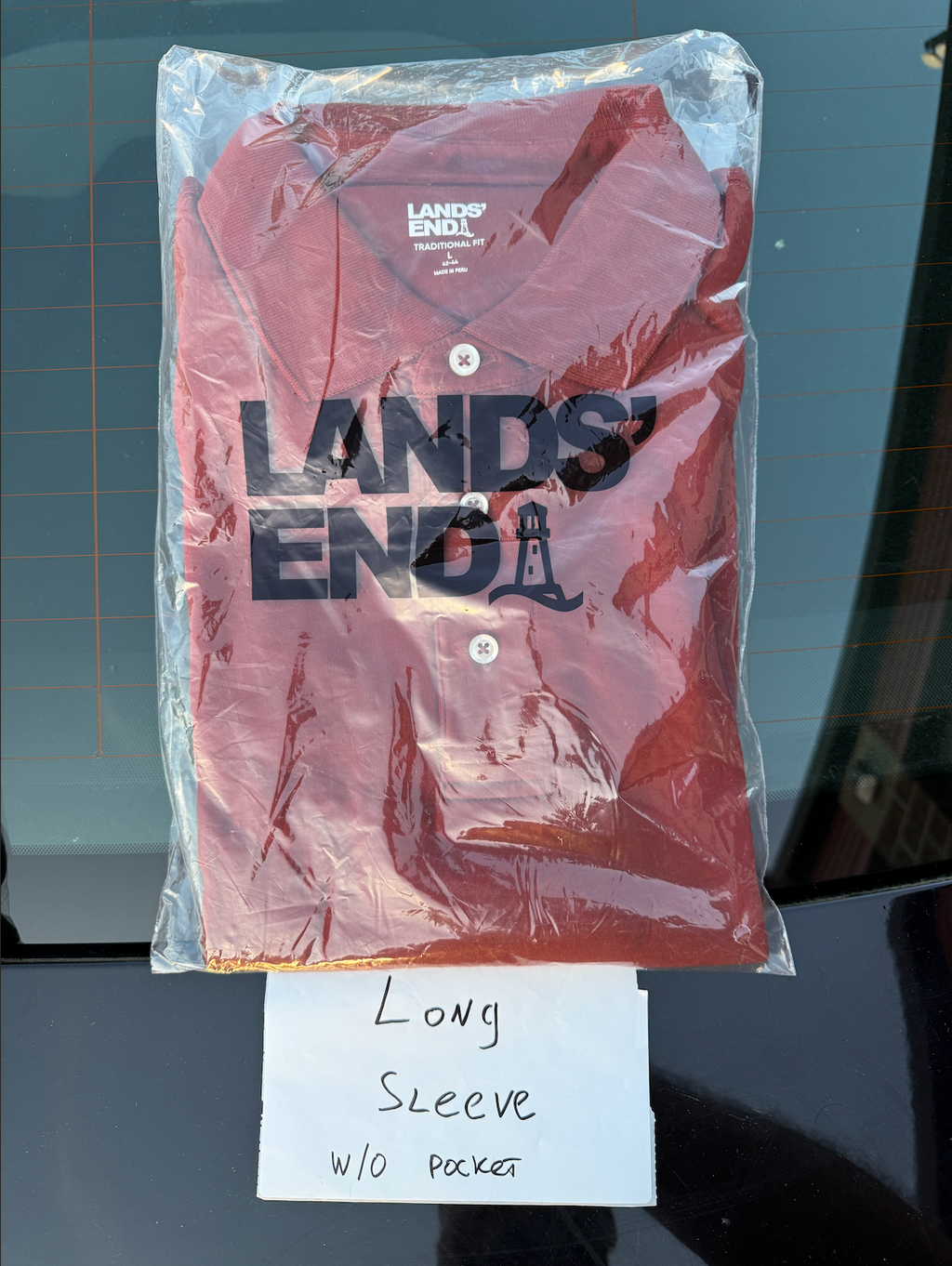 2 Pack Lands' End Premium Men's L Polo Shirt – Long Sleeve, 100% Supima Cotton